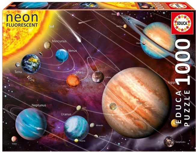 Puzzle 1000 pièces Système solaire néon