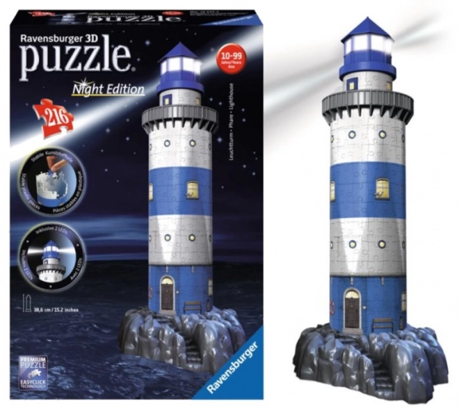 Ravensburger puzzle 3D lumineux phare édition nocturne 216 pièces
