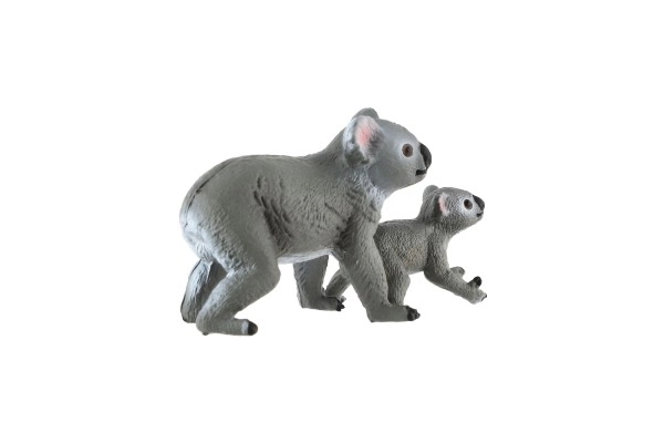 Koala ours 2 pcs femelle avec bébé plastique zooted 4-6cm en sachet