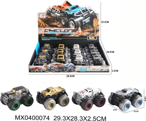 voiture 4x4 à rétrofriction en métal avec portes ouvrantes