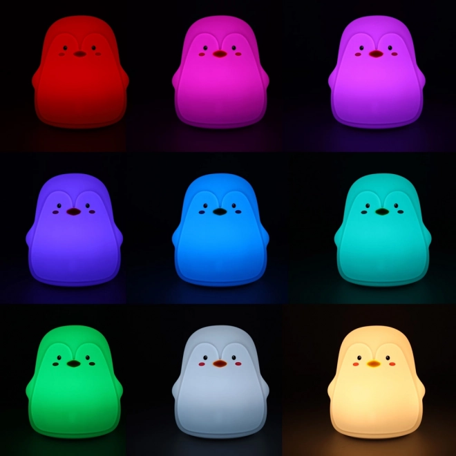 Lampe de nuit LED en silicone pour enfants en forme de pingouin