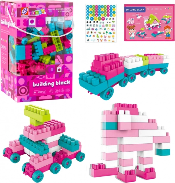 Blocs de construction spatiaux pastel rose 360 pcs