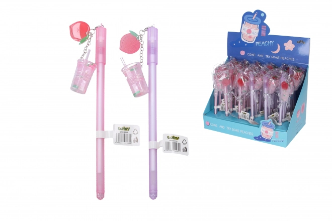 Stylo gel avec porte-clés - Boisson