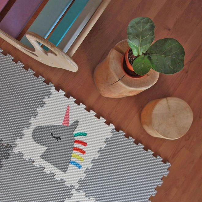 Minideckfloor sol 12 pièces - mouton, lama, licorne, arc-en-ciel