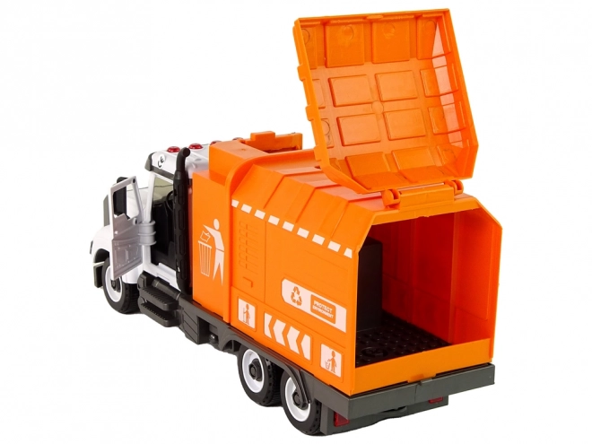 Camion poubelle à dévisser avec accessoires orange