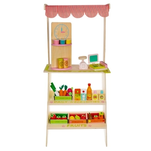 Stand en bois avec accessoires pour enfants