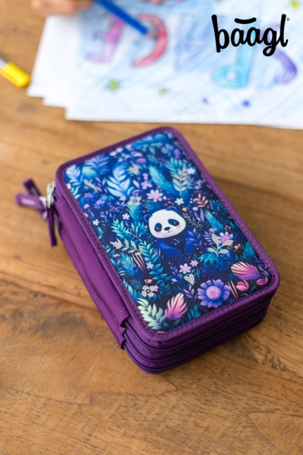 BAAGL Trousse scolaire trois niveaux Jungle Panda