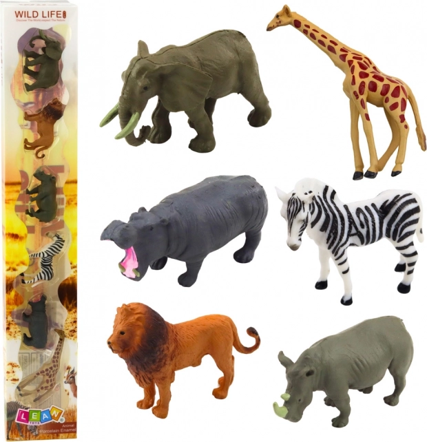 Ensemble de Miniatures Réalistes d'Animaux Sauvages 6 pcs
