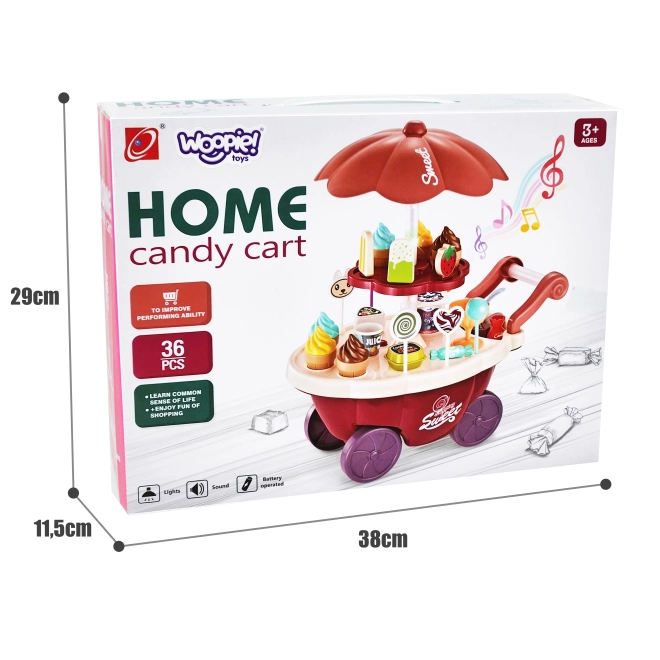 Chariot Woopie avec glaces et friandises avec mélodie et lumières
