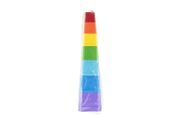 Pyramide Kubus puzzle en plastique carré coloré 7 pièces dans un sac 12m+