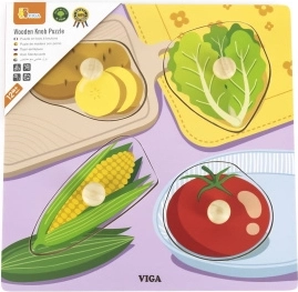 Viga puzzle en bois à boutons légumes
