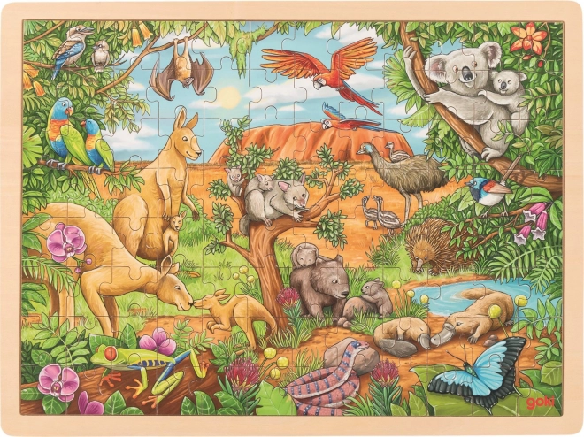 Puzzle en bois GOKI Animaux d'Australie 96 pièces