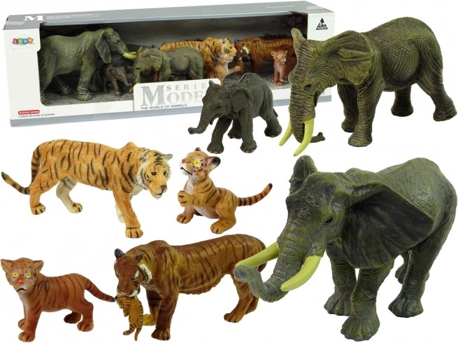 Set de figurines Afrique – éléphants et tigres pour enfants