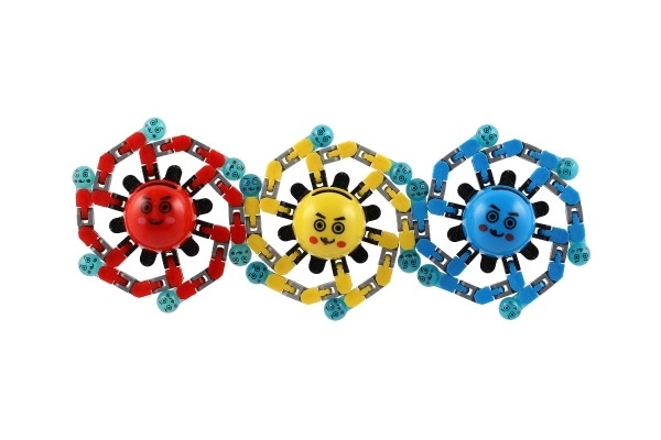 Gyroscope à main mécanique plastique 7 cm lumineux dans le noir 3 couleurs sur carte 12 pièces en boîte