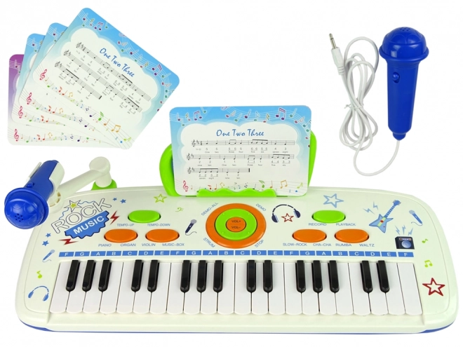 Clavier de Piano Électrique pour Enfants Blue USB Notes