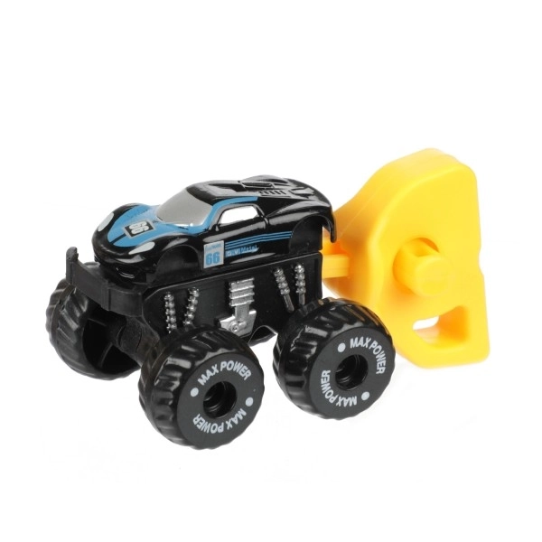 Mini voiture tout-terrain avec démarreur en plastique 4cm dans un œuf en plastique 5x10cm 12pcs en boîte