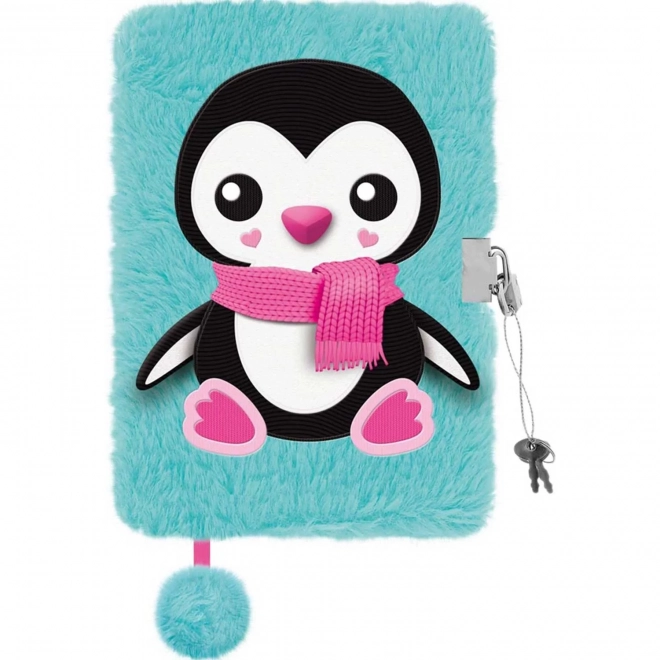 Mon petit ami le pingouin Journal duveteux avec cadenas A5 96K 9002