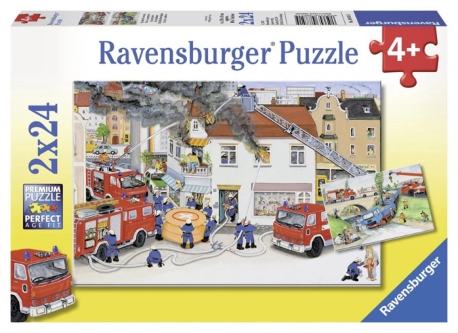 Puzzle Ravensburger Brigade de pompiers 2x24 pièces