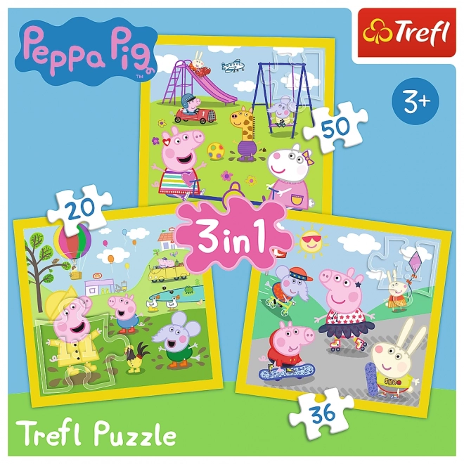 Puzzle 3v1 - Petit Cochon Peppa