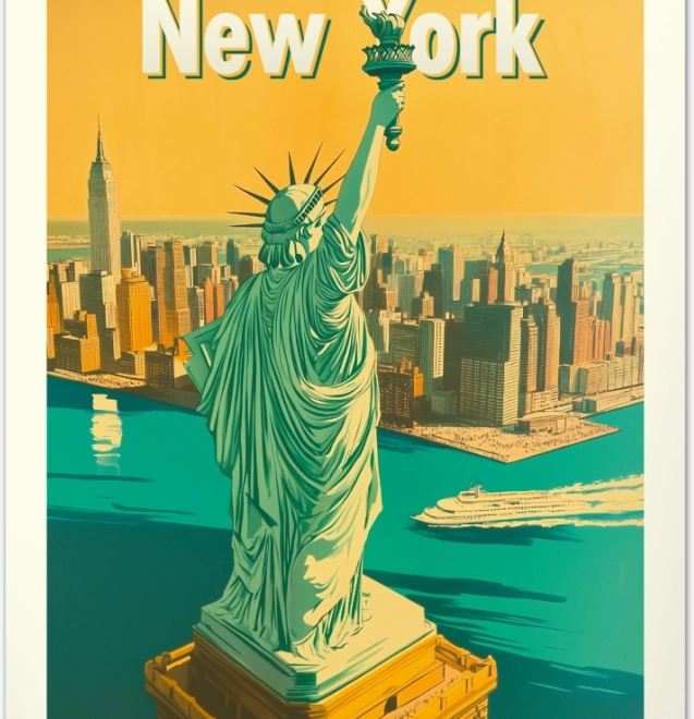 Calendrier mural Vintage affiches – villes dans le monde 2026