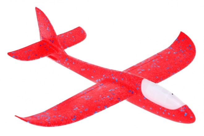 Modèle d'avion en polystyrène + stabilisateur mobile + lumières – Rouge