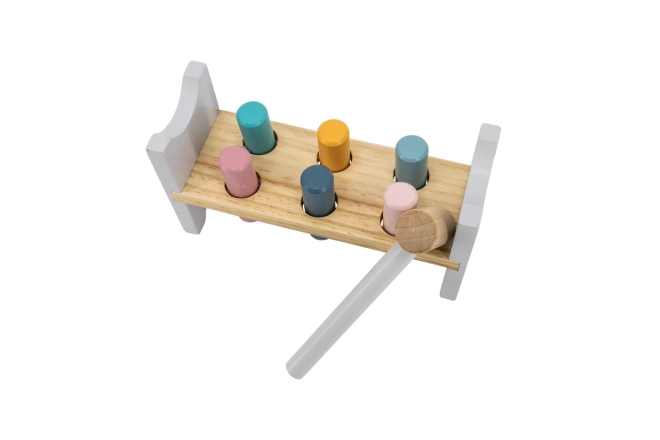 VIGA PolarB Banc en bois avec marteau – Jouet Montessori