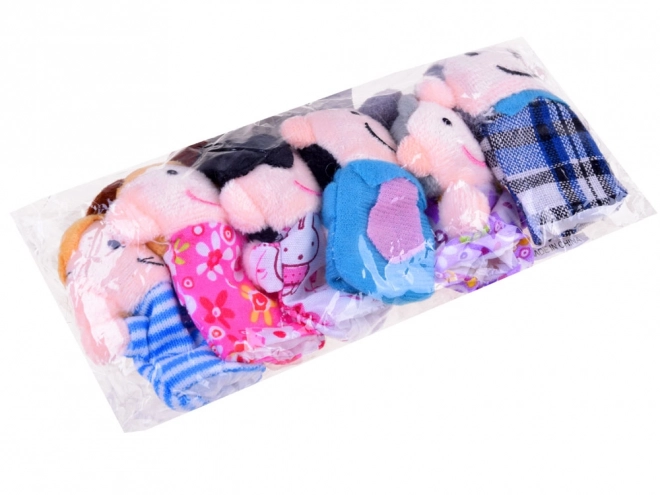Ensemble de marionnettes à doigts Famille 6 pcs