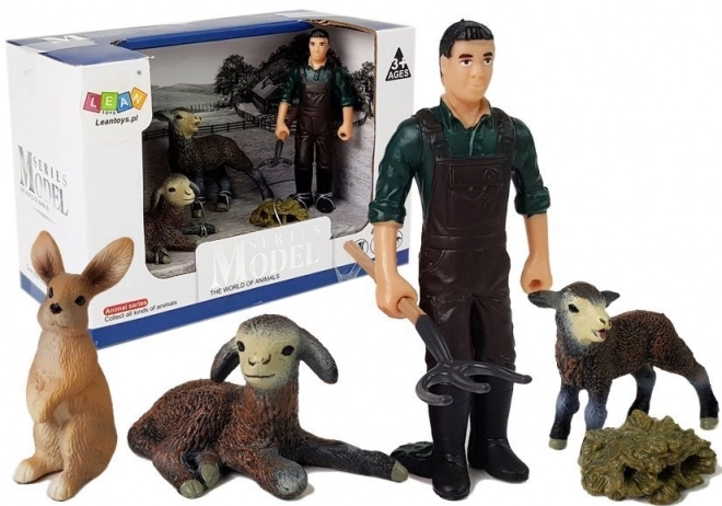 Ensemble de figurines Ferme : Animaux domestiques et fermier