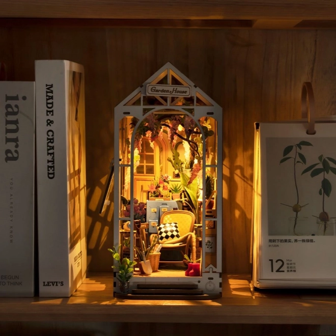 Puzzle 3D RoboTime Butoir de livre Maison de jardin (en bois)