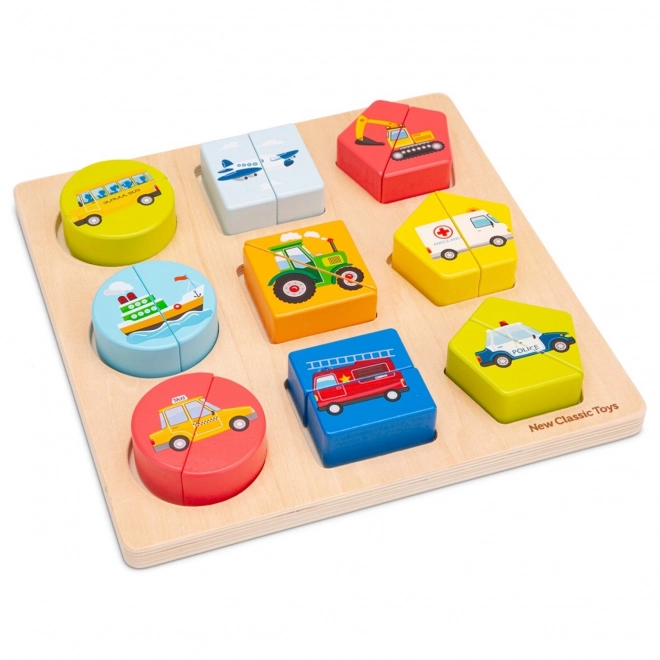 Puzzle en bois encastrable - Moyens de transport