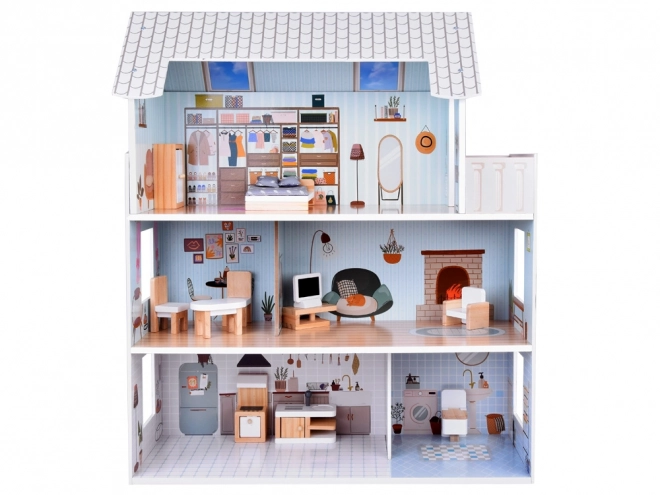 Maison enchantée avec mobilier Élégante villa en bois pour poupées ZA5368