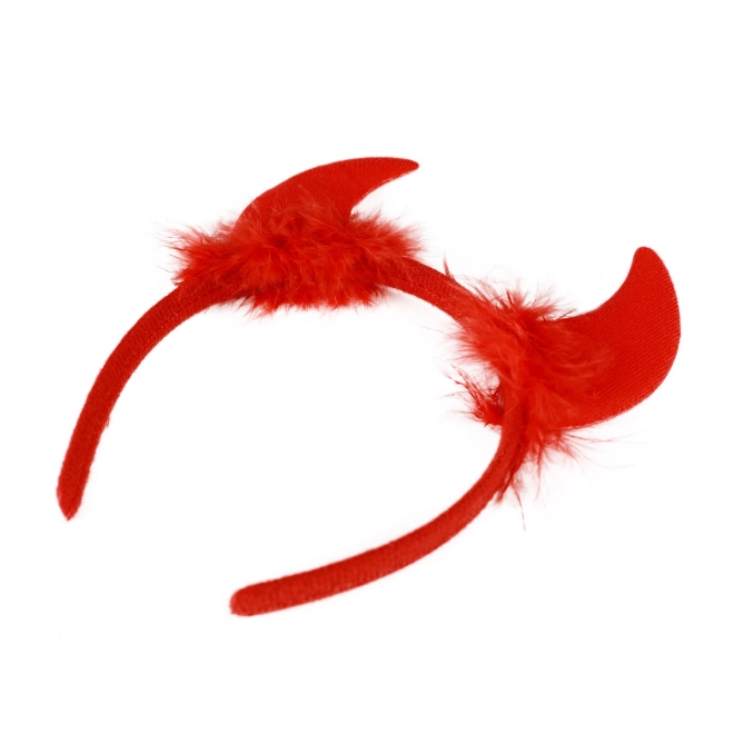 cornes de diable rouges avec plumes