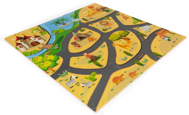 ECOTOYS Puzzle en mousse Safari avec bordure
