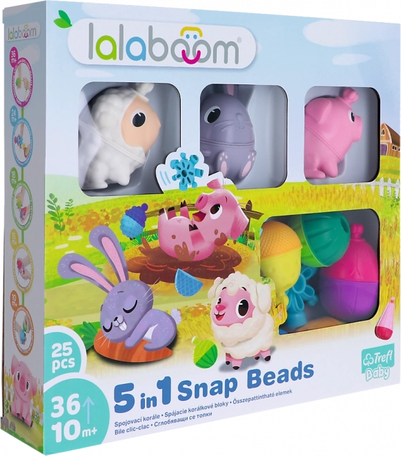 Jeu de construction Lalaboom Perles à relier Animaux de la ferme