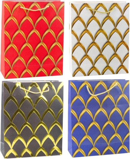 Sac cadeau avec motifs dorés décoratifs 32 × 26 × 12 cm