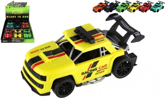 Voiture de course en plastique à friction, assortiment de couleurs en boîte 16 cm, 6 pièces