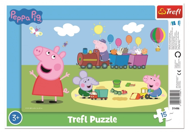 TREFL Puzzle Peppa Pig : Petit train joyeux 15 pièces