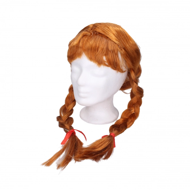 Perruque rousse avec tresses