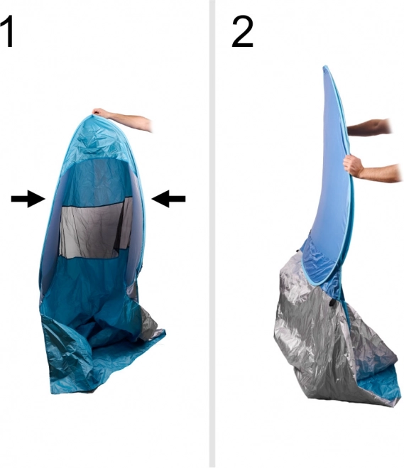 Tente de plage auto-déployante bleue