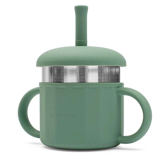 Tasse en silicone 2en1 New Baby verte