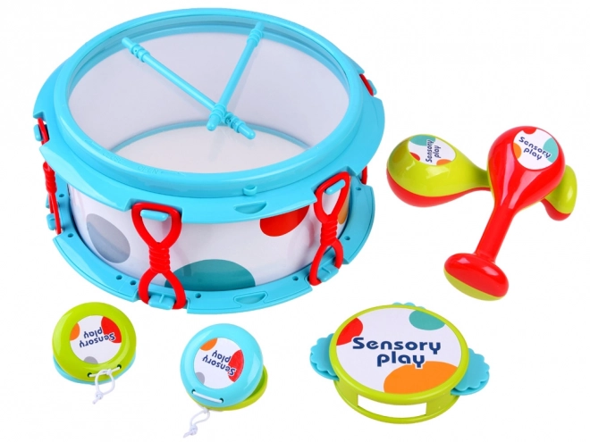 Ensemble d'instruments de musique tambour et maracas