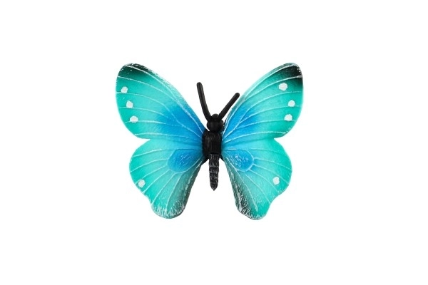 Papillon tropical Morpho Helena en plastique zooté 7cm en sachet