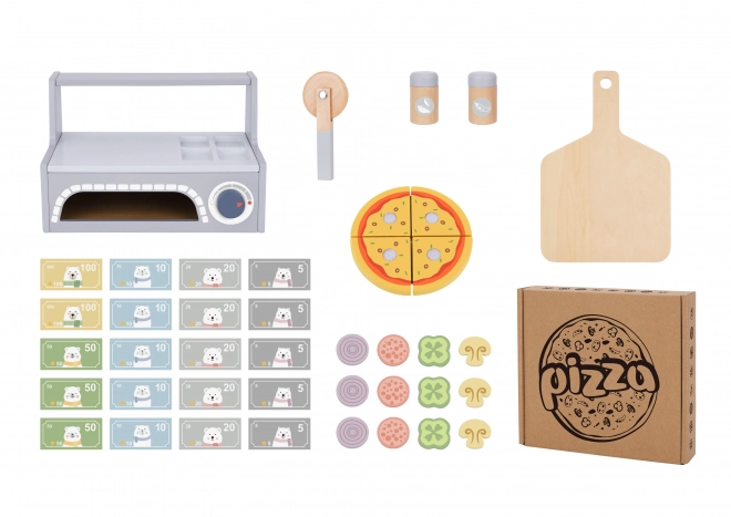 Ensemble de pizza en bois Tooky Toy avec accessoires