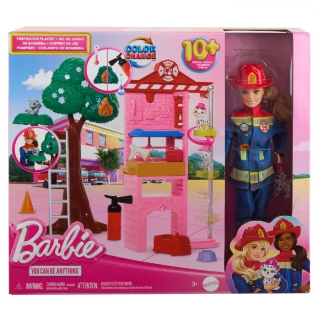 Poupée Barbie pompière avec accessoires