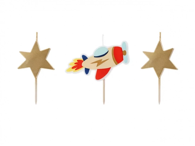 Bougies d'anniversaire Avion 4,5-5cm 3 pcs.