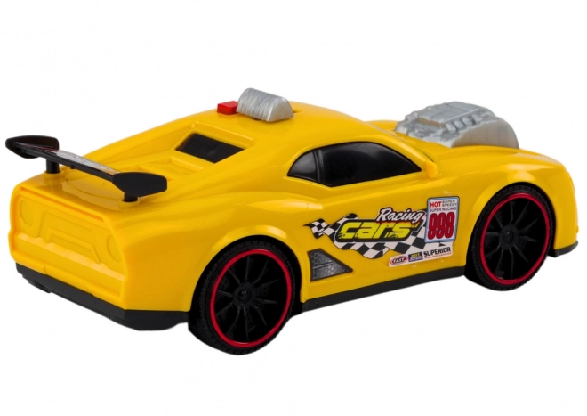 Voiture de course jaune avec lumières et sons