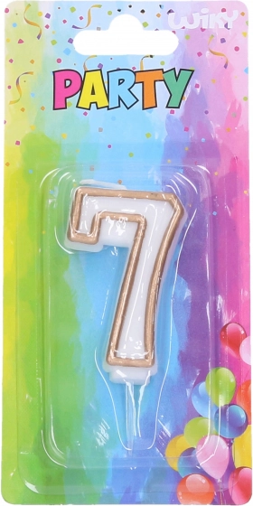 Bougie de fête chiffre 7 – or