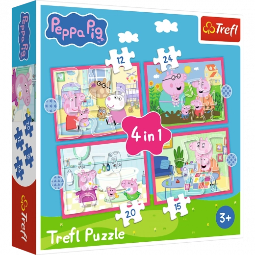Puzzle 4 en 1 Peppa aime l’aventure