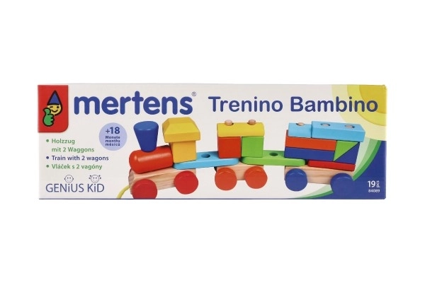 Petit train en bois coloré avec wagons de Mertens