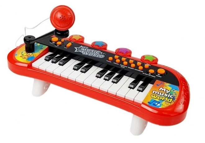 Pianinko Clavier 24 touches Microphone USB rouge